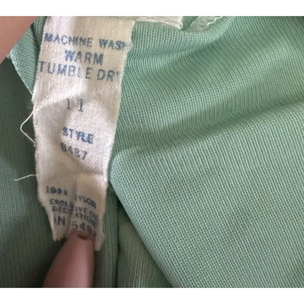 VTG 70s Dutchess 'Individually Yours' US Made Teal Nightgown Coquette Lace M